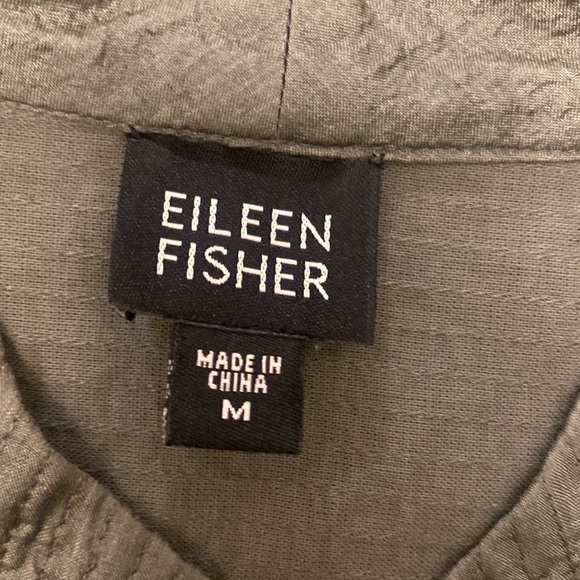 Eileen Fisher quilted‎ silk tussah open jacket size M - Picture 2 of 6